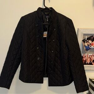 JONES NEW YORK | Black Quilted Puffer Quilted Lightweight Jacket